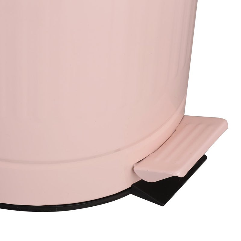 mingol Pink Trash Can with Lid, Bathroom Bedroom Waste Basket Soft Close, Small Garbage Can, Retro Vintage Home Office Trash Can, 12 Liter/3 Gallon, Glossy Pink - Image 4